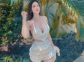 Hoang Nhan chi linh tem um peito enorme e buceta, fazendo sexo muito